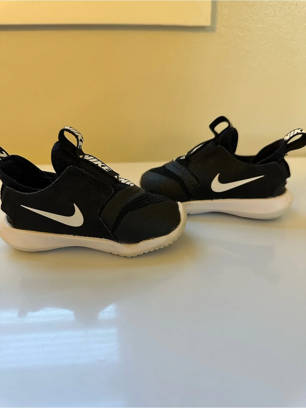 Nike Kids Black & White Slip-On Athletic Sneakers